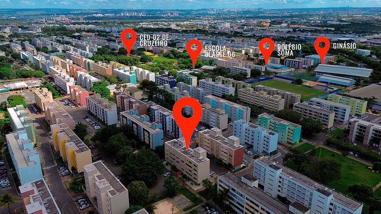 Bairro “carioca” de Brasília, 3Qtos Até 6Hóspedes