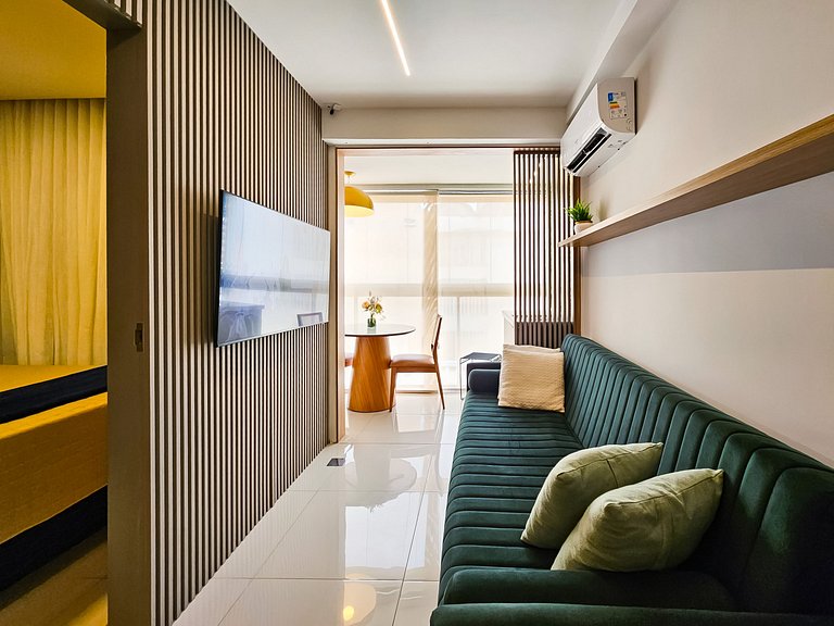 Ap até 4 hóspedes, Frente Praia, Varanda, na Barra , de Fren