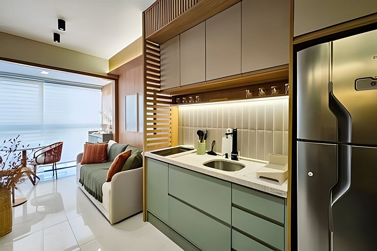 Ap até 4 hóspedes, Frente Praia, Varanda, na Barra , de Fren