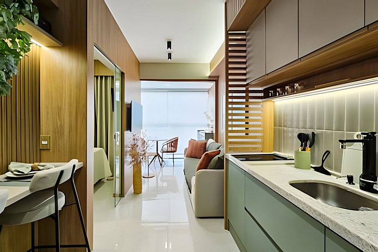 Ap até 4 hóspedes, Frente Praia, Varanda, na Barra , de Fren