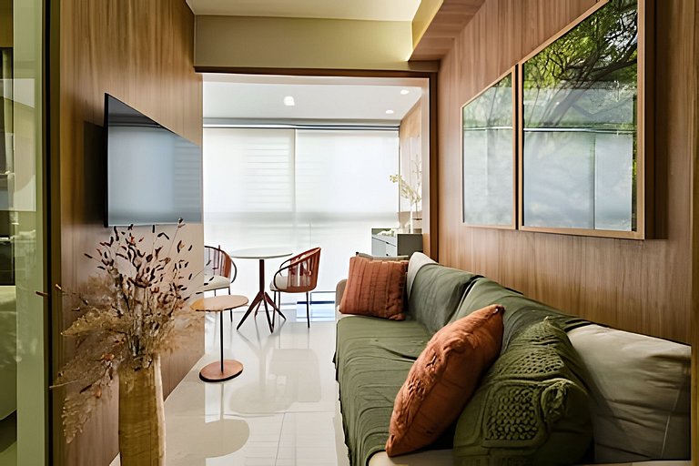 Ap até 4 hóspedes, Frente Praia, Varanda, na Barra , de Fren