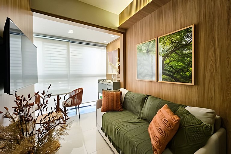 Ap até 4 hóspedes, Frente Praia, Varanda, na Barra , de Fren