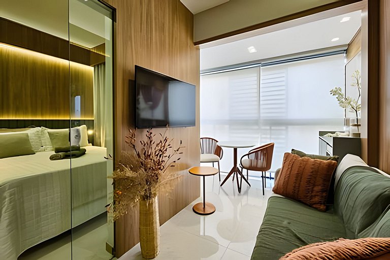 Ap até 4 hóspedes, Frente Praia, Varanda, na Barra , de Fren