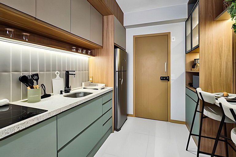 Ap até 4 hóspedes, Frente Praia, Varanda, na Barra , de Fren