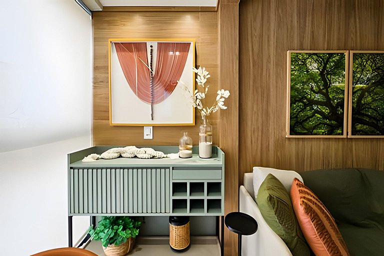 Ap até 4 hóspedes, Frente Praia, Varanda, na Barra , de Fren