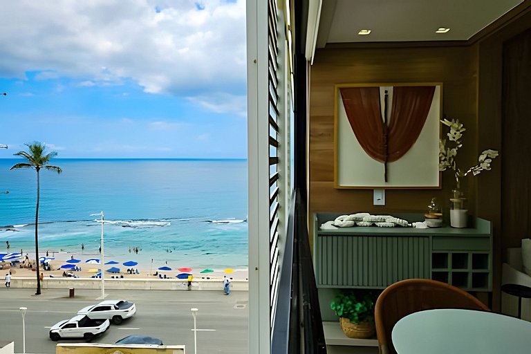 Ap até 4 hóspedes, Frente Praia, Varanda, na Barra , de Fren