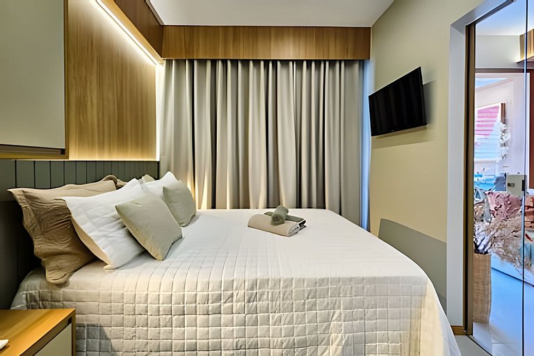 Ap até 4 hóspedes, Frente Praia, Varanda, na Barra , de Fren