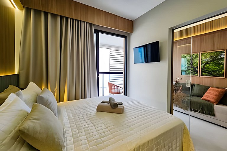 Ap até 4 hóspedes, Frente Praia, Varanda, na Barra , de Fren