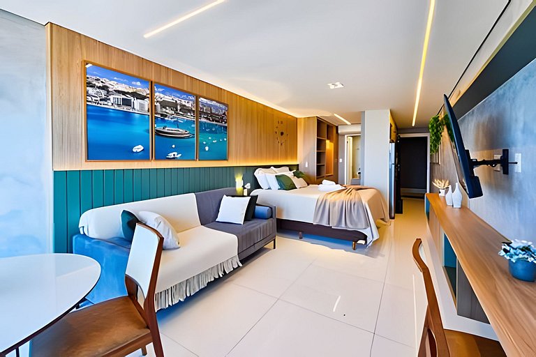 Frente Praia, Até 4 Hóspedes, Piscina, Garagem, Rooftop, Jr