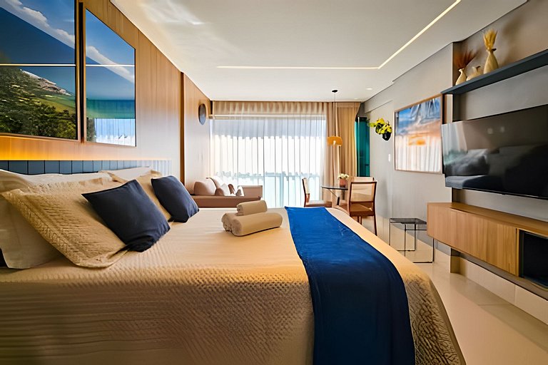 Ed. Frente Mar, Até 4 Hóspedes, Piscina, Academia, Rooftop,