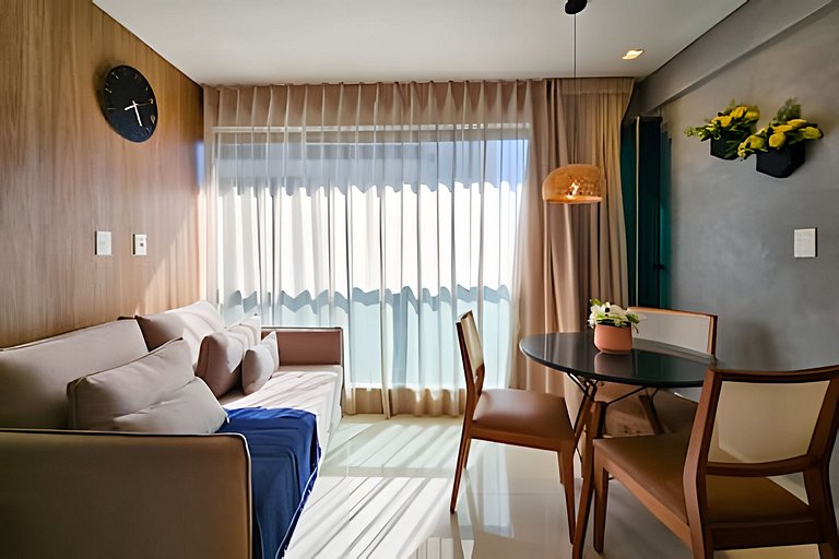 Ed. Frente Mar, Até 4 Hóspedes, Piscina, Academia, Rooftop,