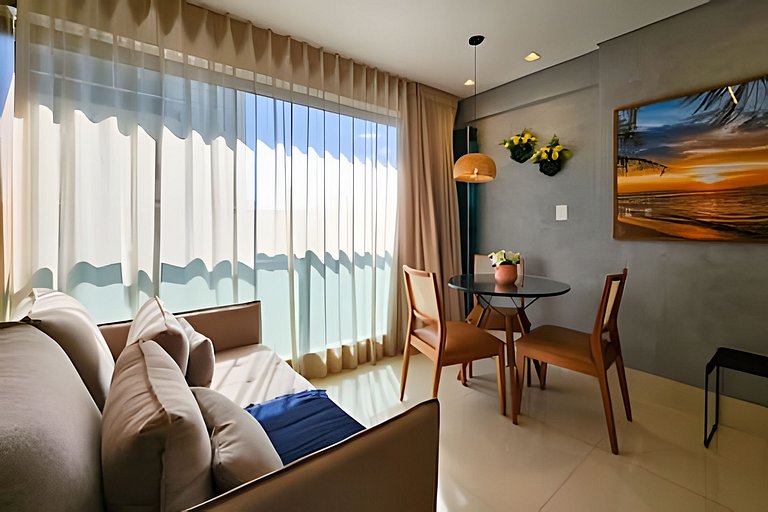 Ed. Frente Mar, Até 4 Hóspedes, Piscina, Academia, Rooftop,