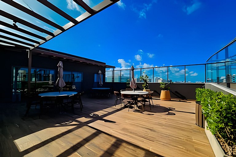 Ed. Frente Mar, Até 4 Hóspedes, Piscina, Academia, Rooftop,