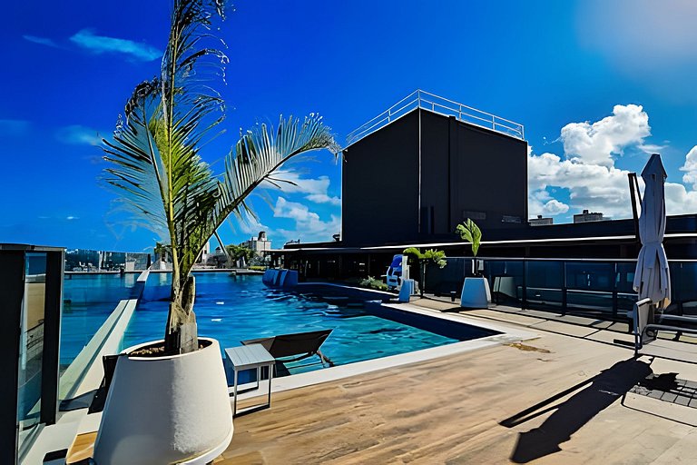 Ed. Frente Mar, Até 4 Hóspedes, Piscina, Academia, Rooftop,