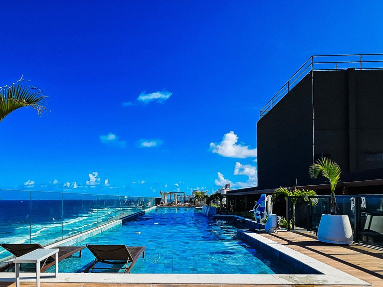 Frente Praia, Até 4 Hóspedes, Piscina, Garagem, Rooftop, Jr